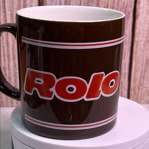Rolo Candy Brown and Red Mug Made in England Vintage